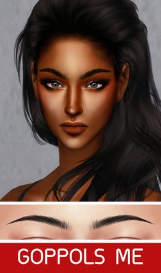 GPME F-Eyebrows 1 - Arched Eyebrows Alpha Cc Skin Details, Upward Eyebrows, Sims 4 Alpha Cc Clothes