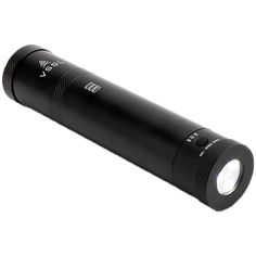 a black flashlight is shown on a white background