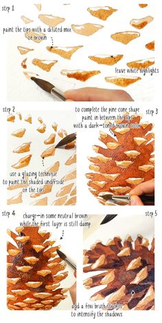 instructions for how to make a pine cone