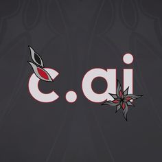 the letters c, d and i are made up of red and black leaves on a dark background