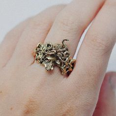 Medusa's Veil Ring – Sofia Zakia Dark Academia Rings, Pirate Rings, Dark Academia Wedding, Academia Jewelry, Dark Academia Jewelry, Medusa Ring, Sofia Zakia, Turn To Stone, Blue Morpho