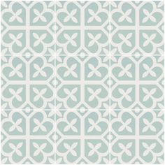 a blue and white wallpaper with geometric designs