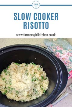 the slow cooker risotto is ready to be cooked