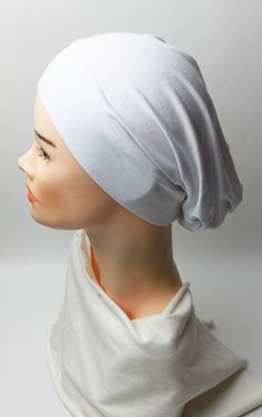 A cap made of natural stretchy material (viscose + 2% elastane) is a universal cap to wear at home and outside at any weather. Soft and cozy, suitable for any occasion. Casual Soft Bonnet, One Size Fits Most, Casual Soft Bonnet One Size Fits Most, Soft Casual Bonnet One Size, Casual White Bonnet One Size, Casual White One-size Bonnet, Casual White Cotton Bonnet, Bonnet Cap, Chemo Caps, Night Cap