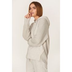 Off-white cotton fleece (48%Cotton, 48% Modal, 4% Spandex. Yarn (40% Viscose, 30% Nylon, 25% Polyester, 5% Wool). Sweatshirt. Crew neckline. Long sleeves. Pull-on. Imported. Classic Heels, Rent The Runway, Cotton Fleece, Winter Wardrobe, Belts For Women, Oversized Fits, Knit Jersey, Peplum Dress, Knit Top