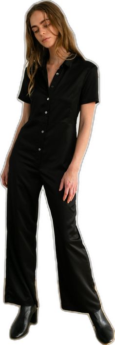 Short Sleeve Wide Leg Jumpsuit - Almina Concept Fitted Top, Wide Leg Jumpsuit, High Waist, Wide Leg, Dress Up, Jumpsuit, Sleek, Womens Sizes, High Waisted