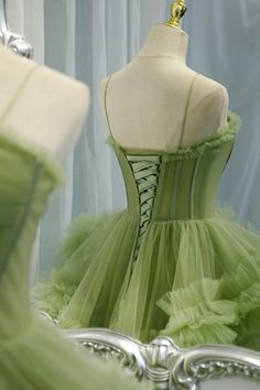 Princess Spaghetti Straps Green Tulle Long Dress A line Tiered Formal Dress Wedding Dresses Elegant Classy, Tulle Long Dress, Green Tulle, Long Formal Gowns, Long Prom Dresses, Plus Size Prom Dresses, Ball Gown Dresses, Elegant Wedding Dress, Formal Dresses Prom