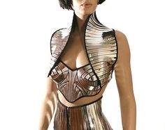 Items I Love by Hannah on Etsy Sci Fi Robot, Sci Fi Fashion, Womens Jackets, Futuristic Fashion, Future Fashion, Costume Design, High Collar, Wearable Art