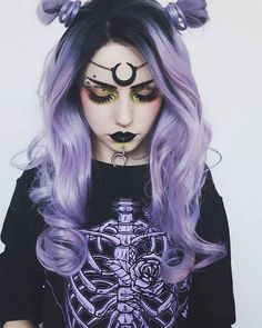 Maquillage Goth, Hair Colorful, Gothic Hairstyles, Scene Girl, Goth Hair, Hair Color Pastel, Goth Beauty