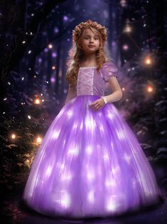 PRICES MAY VARY. Magical Light Up Dress - Gift your little girl's dreamy wishes with UPORPOR dazzling magical light up princess dress up clothes, it radiates fun and enchantment! Sparkling purple pink princess girls costumes guarantee she'll be mesmerized! Makes Magic with UPORPOR for Girls - Our dazzling light up princess costume boasts quality waterproof LED lights, perfectly concealed and arranged in lining to ensure our princess dress up clothes glows enchantingly. Better still, you will say Rapunzel Dresses, Rapunzel Dress Up, Purple Princess Dress, Princess Costumes For Girls, Princess Fancy Dress, Toddler Fancy Dress, Light Up Costumes, Light Up Dresses, Dress Up Clothes