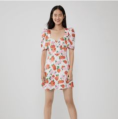 Fun & Flirty Zara Roses/ Polka Dot Dress ! Fit And Flare Puff Sleeves Sweetheart Neckline Measurements: Approximately Neck To Hem: 33.5" Waist: 14.5-15" Bust: 18" Pit To Sleeve: 3.5" Nwt Pet/ Smoke Free Home ! Cute Fitted Puff Sleeve Dress With Floral Print, Summer Floral Puff Sleeve Dress With Sweetheart Neckline, Ditsy Floral Print Dress With Sweetheart Neckline For Brunch, Sweetheart Neckline Dress With Ditsy Floral Print For Brunch, Summer Brunch Puff Sleeve Dress With Ditsy Floral Print, Cute Fitted Rose Print Dress, Spring Strawberry Print Dress For Brunch, Flirty Rose Print Dress For Brunch, Spring Brunch Dress With Strawberry Print