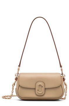 A tonal double-J logo details the flap of this leather shoulder bag you can carry on a gleaming chain or sling over your shoulder with the sleek leather strap. Magnetic-snap flap closure Removable shoulder strap; removable chain strap Interior wall pocket Twill lining Leather Imported Beige Flap Bag With Gold-tone Hardware, Beige Flap Shoulder Bag With Turn-lock Closure, Beige Leather Flap Bag With Turn-lock Closure, Beige Crossbody Shoulder Bag With Cc Turnlock Closure, Beige Flap Shoulder Bag With Branded Hardware, Everyday Beige Flap Bag With Cc Turnlock Closure, Classic Beige Flap Bag With Branded Hardware, Beige Classic Flap Bag With Branded Hardware, Chic Beige Flap Bag With Cc Turnlock Closure