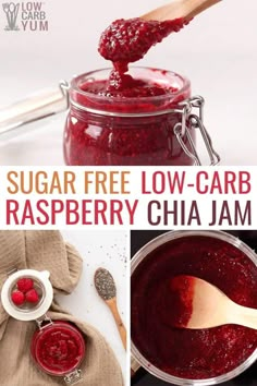 sugar free low carb raspberry chia jam