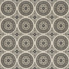 an image of a pattern with circles and stars in grey, black and white colors