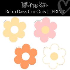 Printable Retro Flower Cut-Out Little Miss Retro Regular and XL Classroom by UPRINT Trendy Classroom, 2024 Classroom, Teacher Lifestyle, Classroom Accessories, Bulletin Board Paper, Flower Cut Out, Printable Classroom Decor, Classroom Rug, Bulletin Board Borders