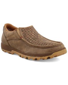 Twisted X Men's CellStretch Double Gore Driving Shoes - Moc Toe | Sheplers Outdoor Moc Toe Slip-ons With Rubber Sole, Brown Rubber Sole Slip-ons For Outdoor, Leather Slip-ons With Moc Toe For Outdoor, Outdoor Leather Slip-ons With Textured Sole, Brown Moc Toe Slip-ons For Outdoor, Leather Slip-ons With Textured Sole For Outdoor, Brown Moc Toe Slip-ons With Textured Sole, Brown Slip-on Shoes For Outdoor Activities, Outdoor Leather Footbed Slip-ons