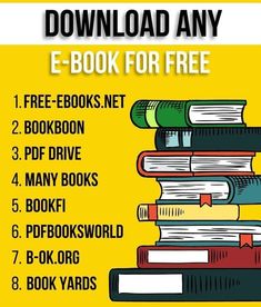 a stack of books with the words e - book for free on top of it