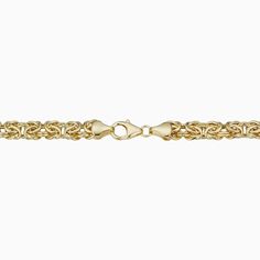 #All Our Byzantine Bracelet features an intricately woven style that dates back centuries. Worn as a symbol of status and power, we've taken this classic design and given it a modern polished spin. Let it dress up your everyday wear with sophistication and class. The Finer Points: #YellowGold-10kSolidGold-725 Metal: 10 Karat Yellow Gold Weight: 4.4 Grams Construction: Teardrop Lobster Clasp Dimensions: 6mm Width, 7.25 Inches Length Origin: Crafted in Istanbul, Turkey #YellowGold-10kSolidGold-85 Karat Sizes, Byzantine Bracelet, Byzantine Necklace, Gold Piece, Gold Price, Istanbul Turkey, Jewelry Business, Pure Gold, Solid Yellow