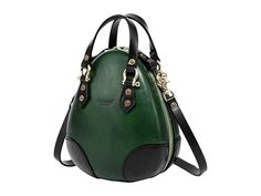 Old Trend Genuine Leather Fairy Lantern Satchel - Handbags : Green : Our handcrafted buttery soft genuine leather Fairy Lantern Mini Satchel features two main compartments secured by a unique dual zipper closure. Perfect for running away from reality! Throw it over your shoulder with its removable shoulder strap or over your arm by the handle with ease. Two-way zip-around closure. Dual flat top handles. Brand name stamp embossed at the front. Rounded base. Imported. Green Leather Backpack With Zipper Closure, Fairy Lantern, Handbags Green, Fairy Lanterns, Satchel Handbags, Flats Top, Sling Backpack, Lanterns, Satchel