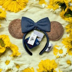 **Authentic** **Limited Release* **New With Tags** Minnie Mouse Pin Trading Ears Show Off Your Favorite Disney Pins In A Fun And Stylish Way With These Brand New Minnie Mouse Ears! From Disney Pin Traders In Disney Springs, These Ears Are A Must-Have For Any Disney Pin Collector. Here Are The Details: Denim Minnie Mouse Bow And Headband Two Cork Minnie Mouse Ears For Pin Display Removable Bow To Switch Out And Theme Your Ears Differently Or Leave It Off To Let Your Pins Shine Strong Cork Materia Blue Bucket Hat, Pin Display, Love Your Melon, Cork Material, Minnie Mouse Bow, Uniqlo Bags, Pin Trading, Mouse Print, Minnie Mouse Ears