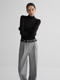 Women's Custom-made Grey Cotton Low Waisted Pants Business Party Dinner Night Out Trousers by TheMagnusAtelier on Etsy Women Casual Work Outfits Winter, Grey Suit Trousers Women Outfit, Unique Business Casual Outfits, Grey Office Pants Outfit, Grey Suit Pants Outfit, Grey Suit Pants Outfit Women, Grey Trousers Outfit Women, Edinburgh Style, Grey Dress Pants Outfit