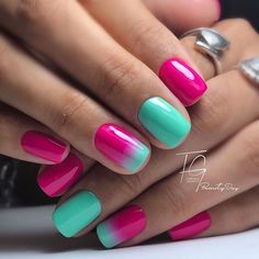 47 Bright Summer Nails and Summer Nail Ideas You'll Want to Create For the Summer Nails Coffin Spring Dipped Nail Colors, Fun Summer Nails Acrylic, Dipped Nails Ideas Powder, Pedicure Spring, Summer Ombre Nails, Unghie Sfumate, Summer Gel Nails, Summer Nails 2023