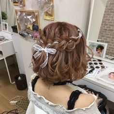 Prom Hairstyle, Prom Hairstyles For Short Hair, Kawaii Hairstyles, Hairstyles Women, Prom Hairstyles For Long Hair, Ribbon Hairstyle, Shot Hair Styles