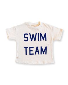 boxy tee - swim team on natural Boxy Tee, Swim Team, Mix N Match, Swimming, Fabric, Clothes