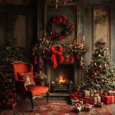 Transform your space with the timeless beauty of this festive Christmas living room digital artwork! This design features a cozy fireplace adorned with garlands, red stockings, and bows, alongside beautifully decorated Christmas trees and wrapped gifts. The elegant red armchair and classic holiday details create a warm, inviting ambiance that perfectly captures the spirit of the season. Ideal for holiday decor or creative projects, this high-quality digital download brings a touch of sophistication and festive charm to your home or event. Ideas for Use: Print as wall art for your living room, office, or entryway. Create holiday cards, gift tags, or festive invitations. Use in digital displays or as a cozy backdrop for social media posts. Details: Instant download available immediately afte Red Armchair, Christmas Living Room, Inside Decor, Red Stockings, Christmas Themes Decorations, Festive Holiday Decor, Christmas Living Rooms, Download Wall Art