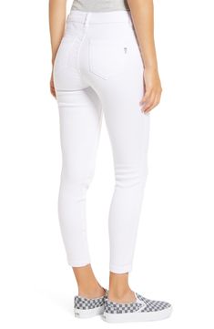 These fresh white skinnies softened with tons of stretch hit right at the ankle for an easy, modern silhouette. Style Name:1822 Denim Ankle Skinny Jeans (Petite). Style Number: 6087174. White Trendy Bottoms, White Straight Leg Elastane Jeans, High Rise Elastane Jeggings For Spring, High Rise Jeggings For Spring, White Mid-rise Elastane Jeans, White Fitted Mid-rise Jeggings, White Stretch Mid-rise Jeans, White High Rise Elastane Bottoms, White Elastane Bottoms For Spring