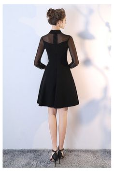 10% off now! little black short homecoming dress retro with high neck online. Sheprom offers formal, party, casual & more style dresses to fit your special occasions. Black Long Sleeve Mini Dress For Prom, Elegant Winter Mini Dress For Prom, Fall Prom Dress Knee-length, Black Prom Dresses For Winter, Fall Prom Dress, Knee-length, Fall Prom Knee-length Dress, Fall Prom Mini Dress, Fall Mini Dress For Prom, Black Prom Dress For Fall