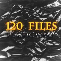 plastic wrap with the words 120 files printed on it in gold and black text reads, plastic wrap