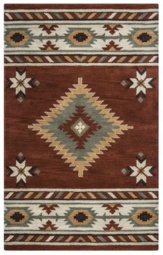 Rizzy Southwest SU1822 Rust Area Rug Main Image Southwest Area Rugs, Southwest Rugs, Navajo Weaving, Native American Decor, Navajo Rugs, Southwestern Rug, Southwest Decor, Southwestern Design, American Decor