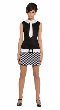 Mod Clothing, Black White Checkered, Mod Style, Northern Soul, Checkered Dress, Black White Dress, Mod Fashion, Mod Dress, Dress With Tie