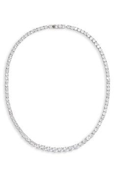 Free shipping and returns on Nordstrom Graduated Cubic Zirconia Collar Necklace at Nordstrom.com. Top off your look with pavé cubic zirconia on this collar necklace set with stones in graduated sizes to focus more sparkle front and center. Tennis Necklace, Necklace Online, Business Casual Outfits, Collar Necklace, Minimalist Jewelry, Necklace Set, Favorite Jewelry, Women's Accessories, Womens Necklaces