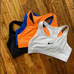 Nike Sports Bras, All Size M, Never Worn. Own Way Too Many Of These. Please Buy All 4! Supportive Nike Sports Bra, Nike Fitted Sports Bra For Running, Nike Fitted Running Sports Bra, Nike Fitted Racerback Sports Bra, Nike Fitted Sports Bra Sweat Resistant, Nike Fitted Sweat Resistant Sports Bra, Nike Fitted Activewear With Built-in Padding, Nike Fitted Sports Activewear, Nike Sporty Fitted Sports Bra