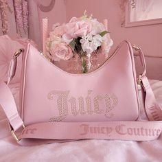 Bag Name: Color: Taffy Style: Cross Body Cute Pink Shoulder Bag For Evening, Cute Pink Evening Shoulder Bag, Juicy Couture Perfume, Juicy Couture Purse, Purse Essentials, Bag Names, Preppy Stuff, Girly Bags, Latest Bags