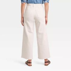 Women's High-rise Sailor Wide Leg Ankle Jeans - Universal Thread™ Beige 2 : Target High Waist Cotton Cropped Jeans, High Waist Cotton Cropped Jeans For Work, High Waist Cropped Jeans For Work, Relaxed Fit Mid-rise Jeans For Day Out, Spring High Rise Stretch Cropped Jeans, Non-stretch Cotton Bottoms For Day Out, High Rise Cotton Cropped Jeans For Work, High-waisted Cotton Cropped Jeans For Fall, High Waist Stretch Cropped Jeans For Spring