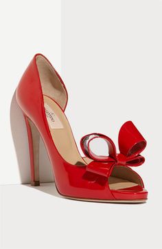 Valentino Couture Bow d'Orsay Pump available at #Nordstrom Shoes With Bows, Dr Shoes, Valentino Couture, Bow Pumps, Red High, Gorgeous Shoes, Fabulous Shoes, Pretty Shoes, Shoe Obsession