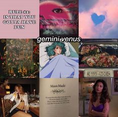 the collage has pictures of women in different outfits and text that reads, rules for what you gotta have fun gennivenus