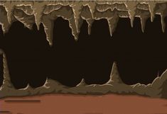 an image of a cave with lots of ice hanging from it's walls