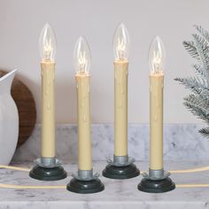 PRICES MAY VARY. ❀ Set of 4 plug in electric window candle with plum iron black wood base, 5ft long ivory color cord with on/off switch country window candle lamps. ❀ 7 inches ivory color candle with 4 C26 type clear glass incandescent bulbs 7 watt E12 candelabra screw base(plus 2 spare bulbs), easy to use. You can decorate your space that you need to create a romantic ambience. ❀ Candle Lights Dimension: 4'' tall with beige plastic candles, plum iron and black wood bases are 1.6'' tall, and ove Window Candle Lights, Electric Window Candles, Country Candle, Clear Candles, Window Candles, Yellow Candles, Candle Lamps, Electric Candles, Plastic Lights