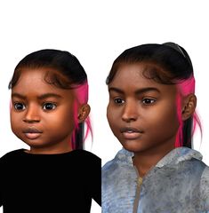 Skunk Ponytail, Toddler Hair Sims 4, Toddler Cc Sims 4, Dyeing Hair, Sims Baby, Sims 4 Cc Kids Clothing, Human Hair Weaves