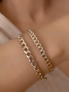 Take a walk on the wild side with this 14K Solid Gold Cuban Chain Bracelet! Stack it up with the Chain Cuff Bracelet or the 14k Gold Miami Cuban Bracelet for a daring and adventurous look. This Cuban Chain Bracelet Bangle is a must-have for any risk-takers looking to make a bold statement.  Standard fit for wrist size 5 inches to 7.5 inches  ✪ Gold Weight: Approx. Bracelet 1:  6.77-7,00 g --Bracelet 2:  9,16-10,50 g   ✪ Metal:  14K Solid Gold   ✪ Length of the each Bangles: 5.5-7.5inches   ✪ Gol Gold Cuban Chain, Cuban Chain Bracelet, Cuban Bracelet, Miami Cuban, Bracelet Chain, Stackable Bracelets, Cuban Chain, Bracelet Bangle, Bracelet Stack