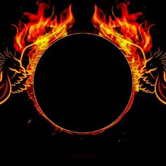 a fire frame with flames surrounding it on a black background stock photo - 1307982