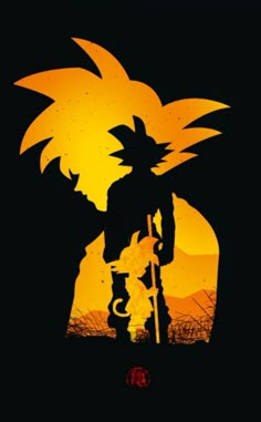 an image of the silhouette of a person in front of a sunset with a dragon on it