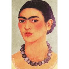 an old painting of a woman wearing a necklace with beads on it's neck