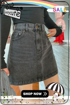 Fall High Waist Mini Jean Skirts Korean Y2k All-match Black Denim Skirt Femaleharajuku Slim Fit A-line Faldas Mujer Skirts Korean, Korean Y2k, Jean Skirts, Black Denim Skirt, Fall 2022, Jean Skirt, Black Denim, Denim Skirt, High Waist