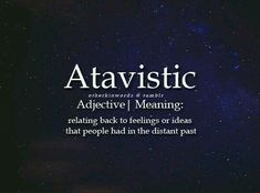 the words attavistic are written in white on a dark background with stars