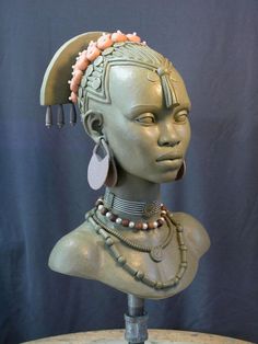 an african woman's head is shown with earrings on it